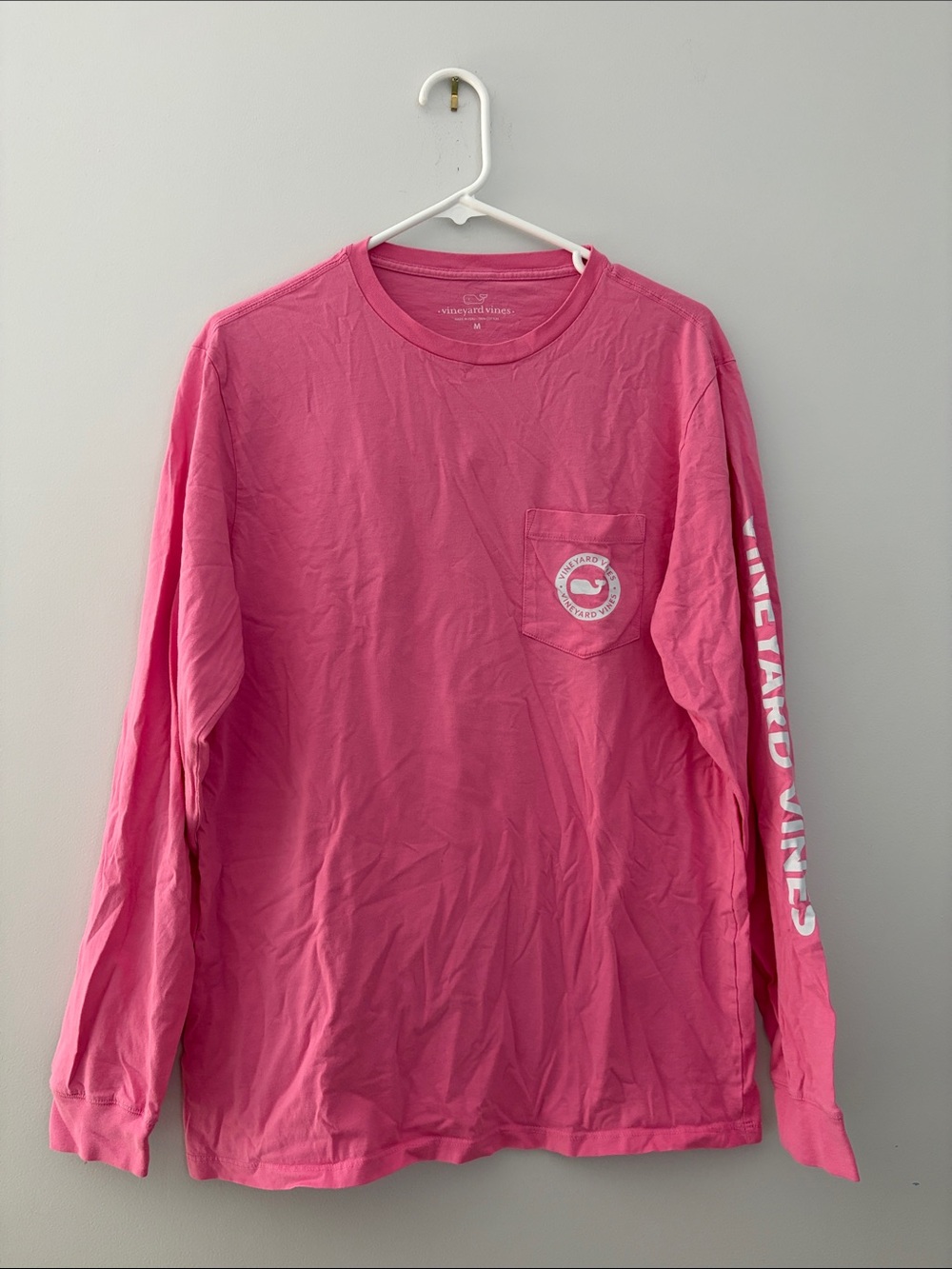 Vineyard Vines Hot Pink Long Sleeve Pocket Tee